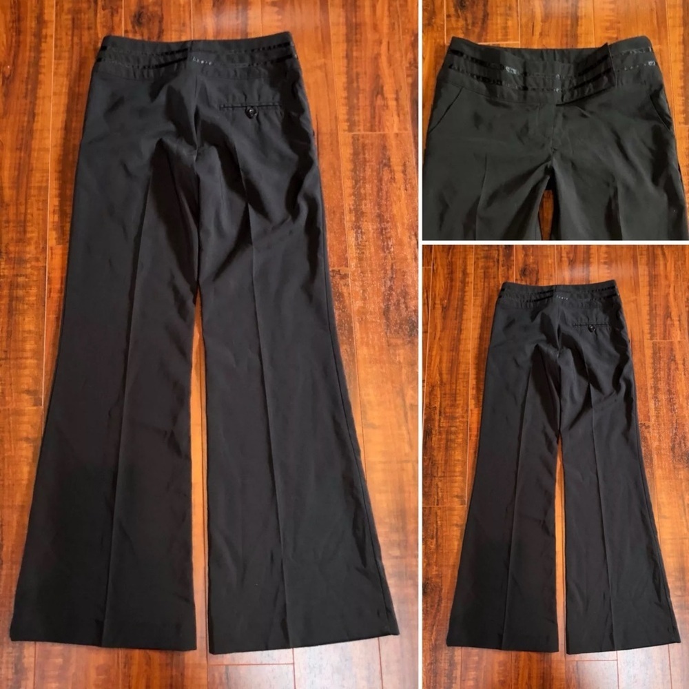H&M sz 4 Black Tux Style Ribbon Waist Decorative DRESSY Pants Slacks - Picture 4 of 7